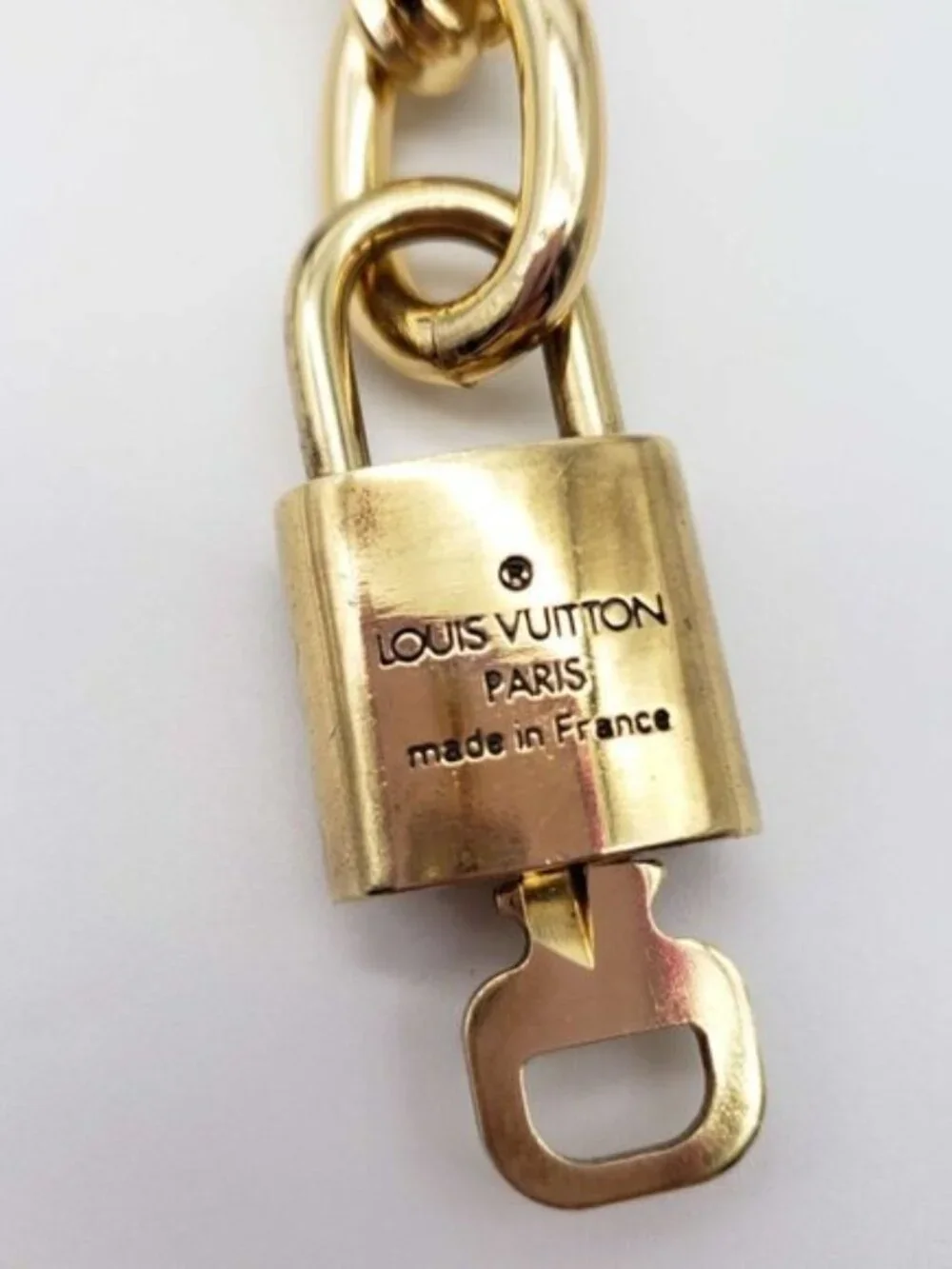 Gold-Plated Necklace with Authentic Louis Vuitton Padlock